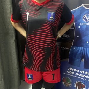 Uniforme deportivo fútbol negro y rojo, Escuela Frutillar 144 -Toltén