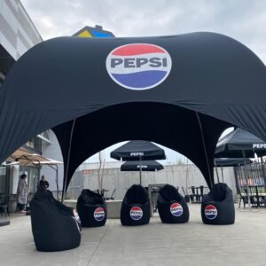 Toldos Publicitarios Personalizados y Pufs para Pepsi