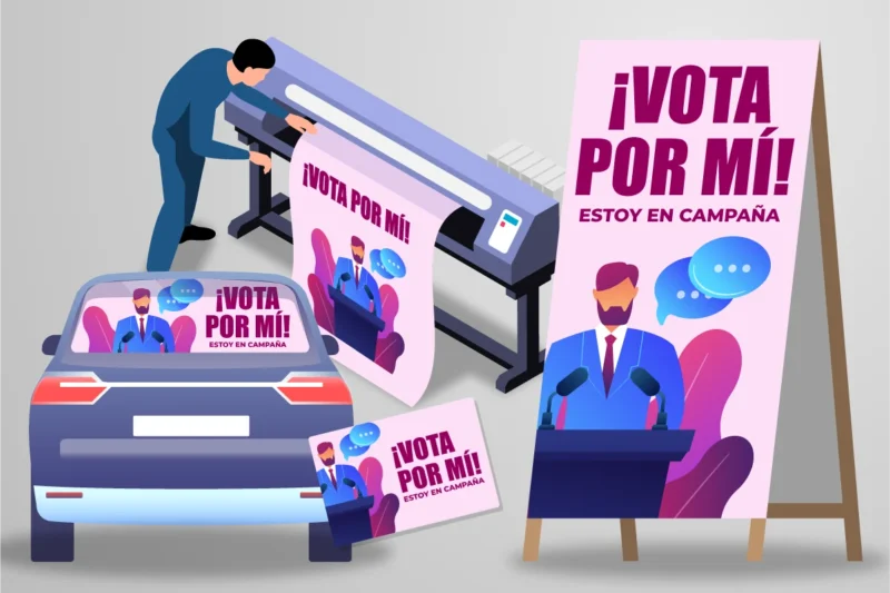 Impresion de tela pvc, adhesivo, imantados para refrigerador palomas publicitarias para campañas políticas