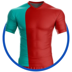 Diseño de Uniforme Deportivo Color Turquesa y Rojo