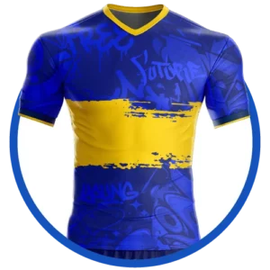 Diseño de Uniforme Deportivo Color Azul y Amarillo