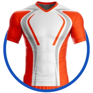 Diseño de Uniforme Deportivo Color Blanco, Naranjo y Gris