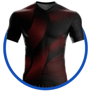 Diseño de Uniforme Deportivo Color Negro y Rojo