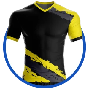 Diseño de Uniforme Deportivo Color negro, Gris, y Amarillo