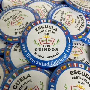 Chapitas personalizadas para Escuela Los Guindos