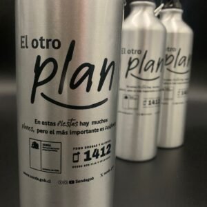 Botella metálica personalizada para "El Otro Plan" Seguridad Ciudadana