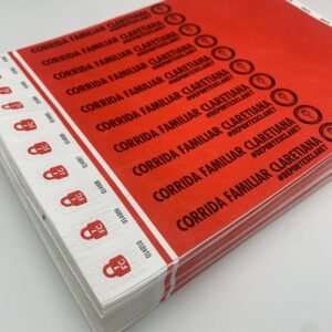 Pulseras de papel personalizadas para corrida familiar claretiana