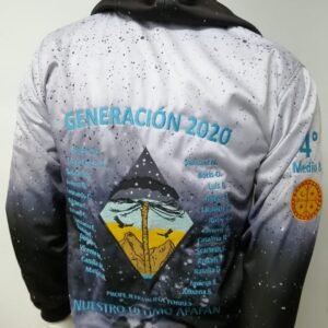 Chaqueta conmemorativa Graduación 2020: diseño cósmico y emblemático para celebrar logros académicos.