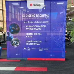 Banner promocional de INACAP sobre diseño digital y sus aplicaciones en educación.