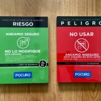 Carteles de seguridad de andamios: Riesgo y Peligro para construcción POCURO Temuco.