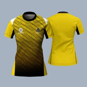 Jersey de rugby amarillo con diseño dinámico y comodidad para el rendimiento deportivo.